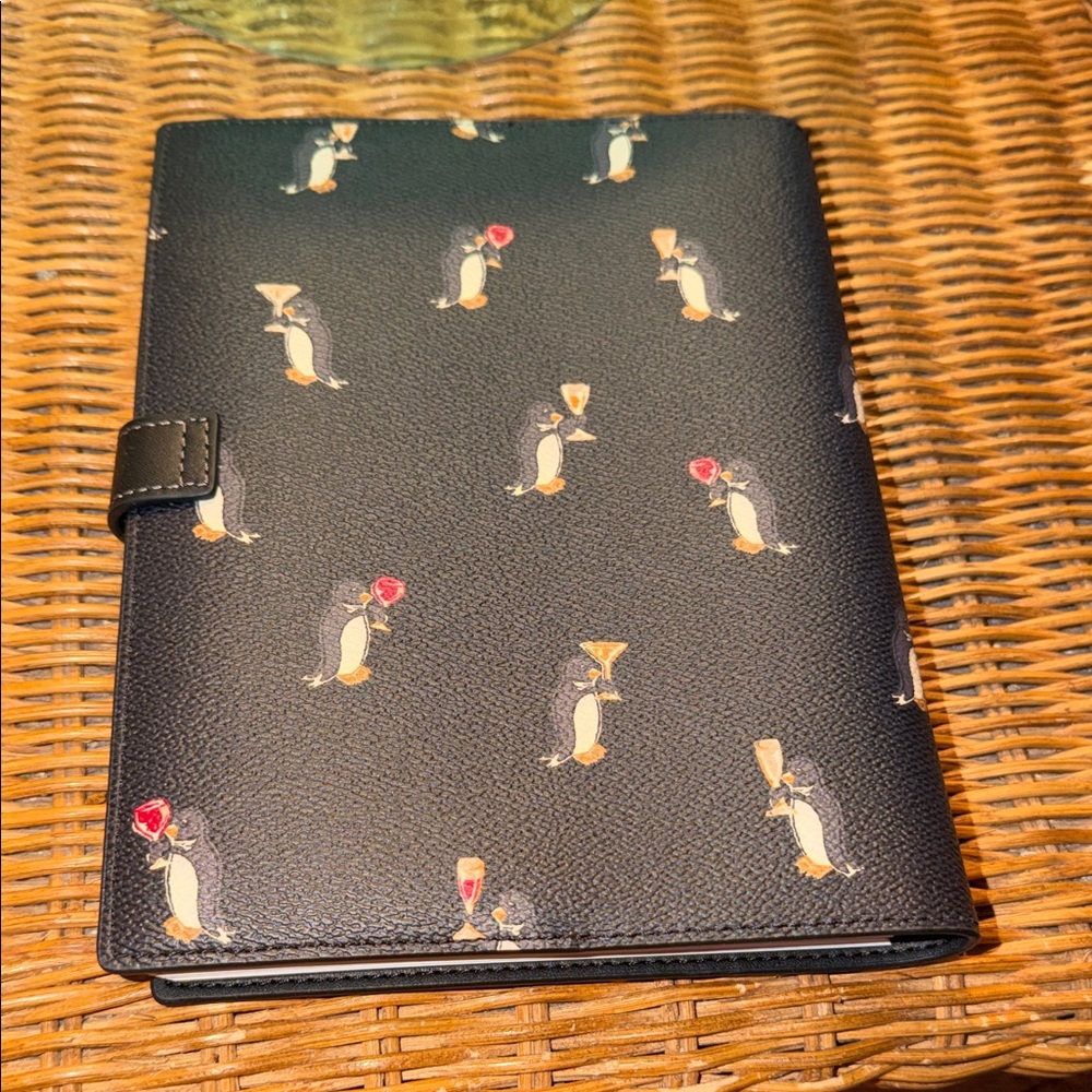Coach Limited Edition Black Penguin Print Notebook & Pencil Bag NWOT - Picture 2 of 4
